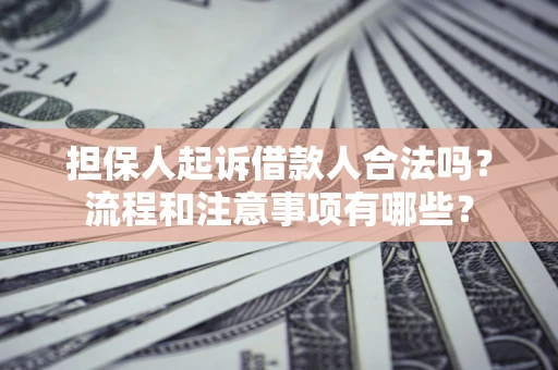 济南担保人起诉借款人合法吗？流程和注意事项有哪些？