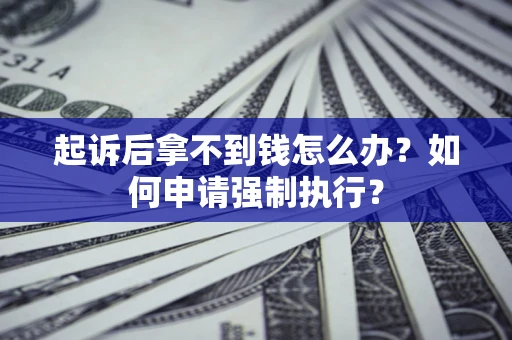 济南起诉后拿不到钱怎么办？如何申请强制执行？