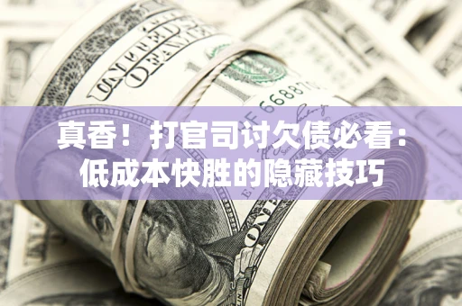 济南真香！打官司讨欠债必看：低成本快胜的隐藏技巧